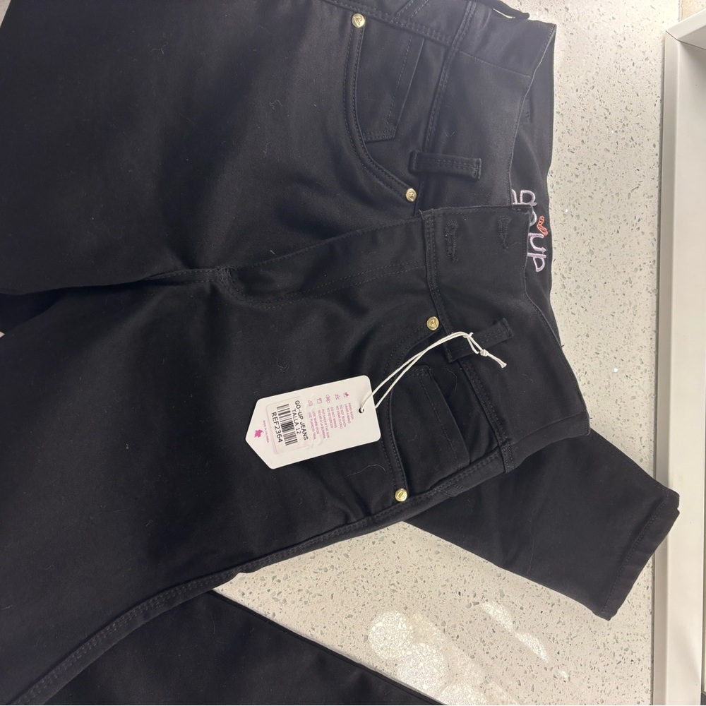 Black Jeans with Gold Accents